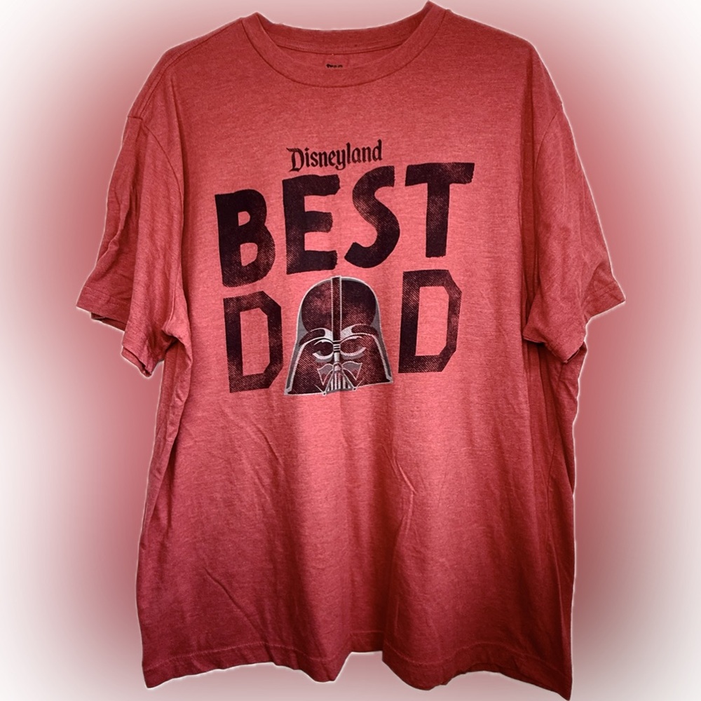 Disney Parks Disneyland Star Wars Darth Vader BEST DAD Red T-Shirt Size X-Large